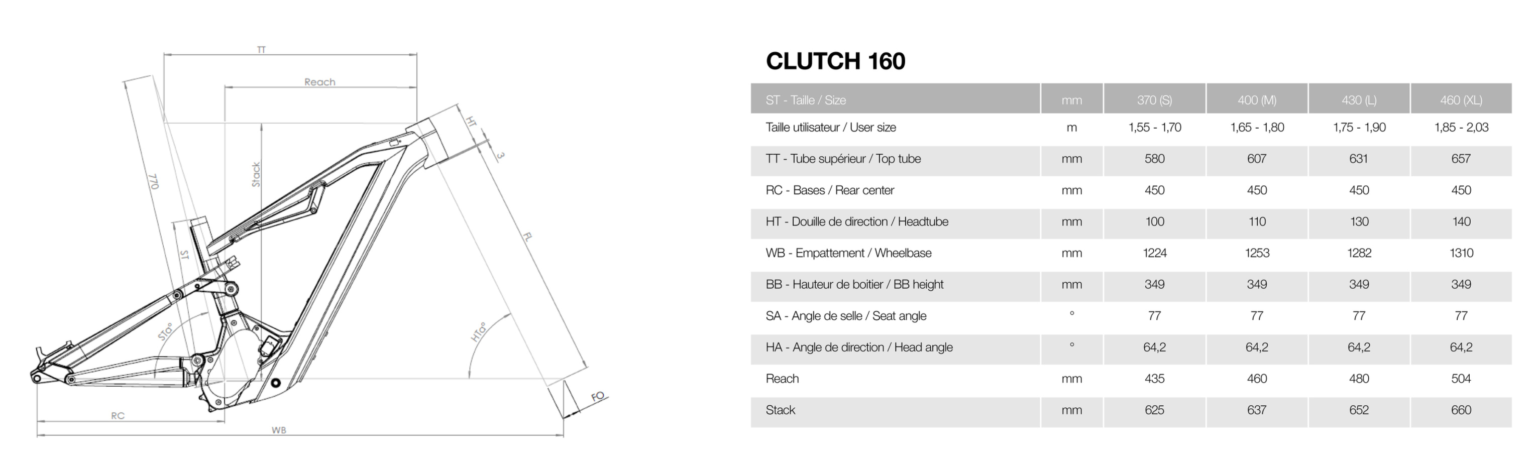 MOUSTACHE CLUTCH 160.7 Grey - M M (165 - 180 cm)